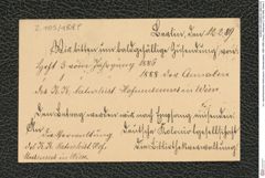 k.k. naturhistorisches Hofmuseum, Intendanzakten 1885-1896 (Hauer), Aktenzahl Z.105/1889, Seite 2